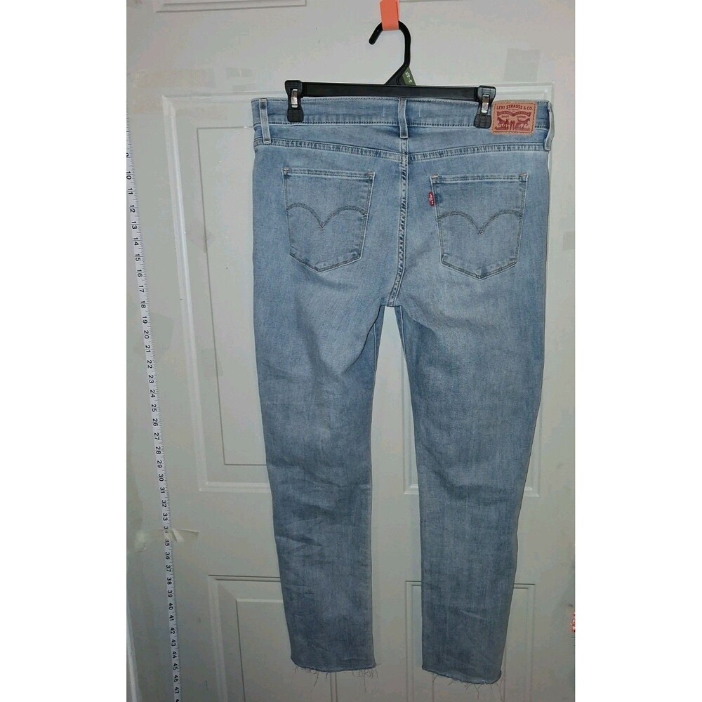 Levi's 312 Shaping Slim Women's Jeans Size 31x28 Blue Frayed Hem